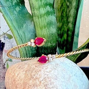 16 karat gold, ruby, and diamond bracelet